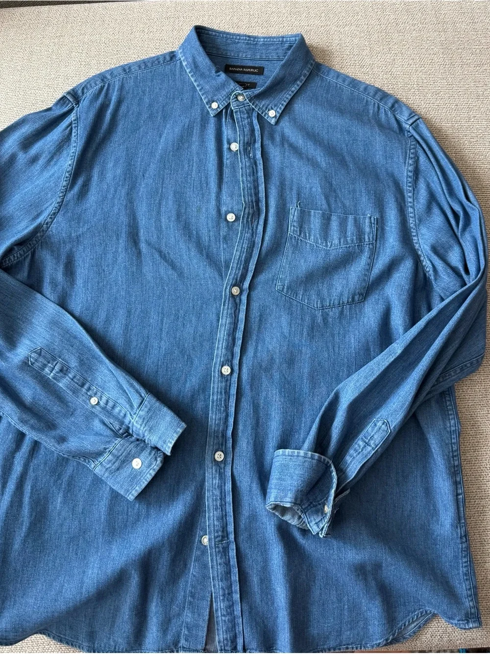 Banana Republic Blue Denim Button-Down Shirt